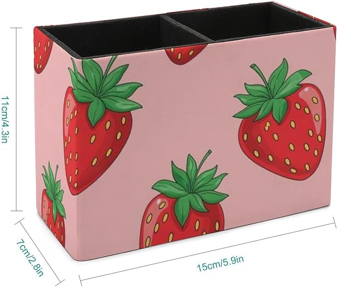 Office Storage Pen Holder Christmas Valentine Present Pink Strawberry Fruit Theme, Keep Your Desk Neat and Tidy