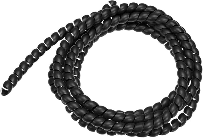 uxcell Flexible Spiral Tube Wrap Cable Management Sleeve 8mm X 10mm Computer Wire Manage Cord 2 Meters Length Black