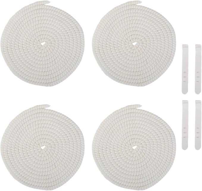 4pcs 1.6M(5.25FT) Spiral Cable Protector, Multicolor Suitable for Most Phone/Pad/Laptop USB Wire Cord Savers Protection Cover Anti-Break Wrap Charger Data Line Cables Sleeves, Pearl White