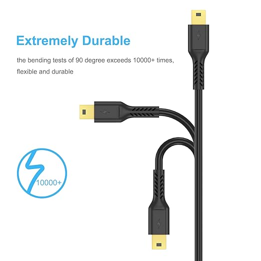 ULIFTUS 10FT Mini USB Cable, Standard USB 2.0 to USB Mini B Charging Cord Durable PS3 Controller Cable Compatible with MP3 Player, Camera, Dash Cam, Hero 3+(Black)