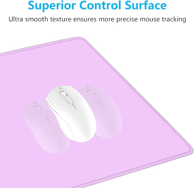 Dapesuom Large Mouse Pad, Extended Gaming Mouse Mat with Stitched Edges, Full Size Desk Mats with Non-Slip Base, Computer Big Desktop Keyboard Pad for Gamer, Laptop, Office, 23.6 x 11.8 in, Purple