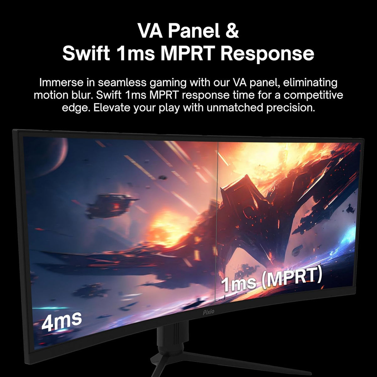 PXC325 32 Inch 165Hz Refresh Rate FHD 1080P Resolution 1500R Curved VA Panel 1Ms MPRT Response Time Adaptive Sync HDR Tilting Stand Gaming Monitor