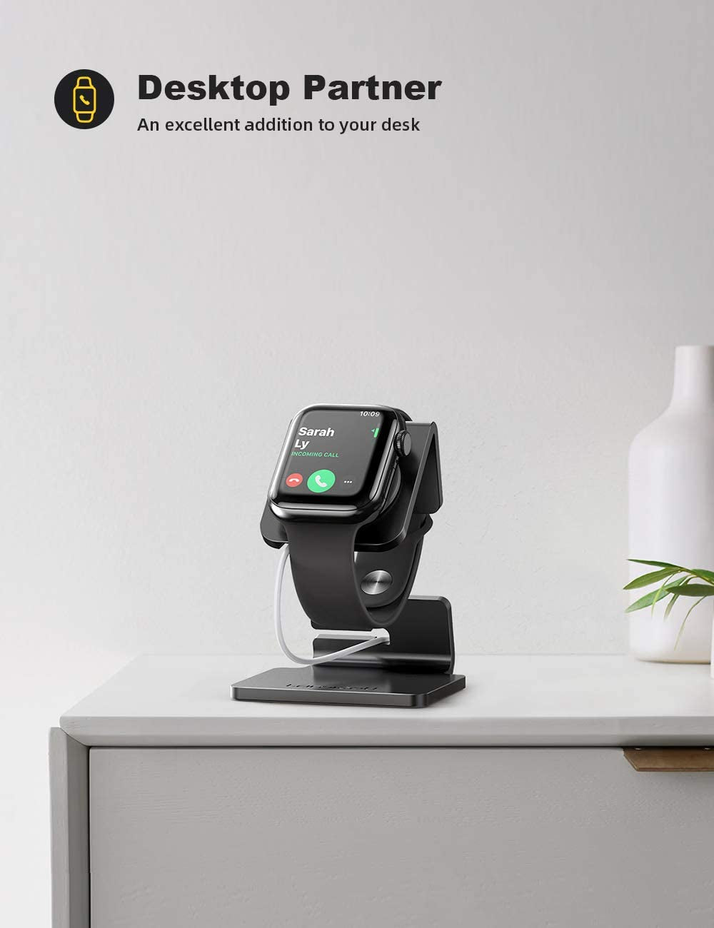 Watch Stand for Apple Watch Magnetic Fast Charger | Aluminum Alloy Desk Charging Stand Holder Dock for Iwatch SE3 SE2 Ultra 3, Series 11 10 9 8 7 6 5 (49/46/45/44/42/41/40/38Mm)