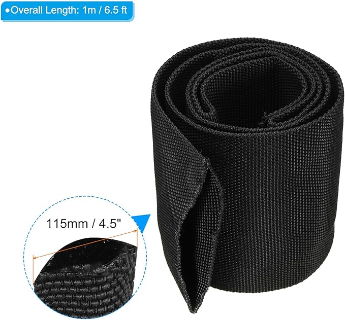 PATIKIL 2.8" Dia 3.3FT Nylon Protective Hose Sleeve, Cable Cover Sheath Protection for Welding Tig Torch Hydraulic Hose, Black