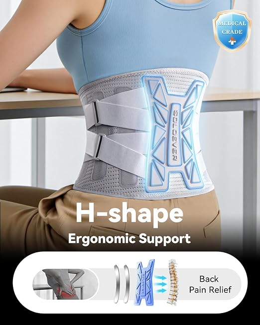 Back Brace for Women Lower Back Pain Relief [Medical-Grade & Stronger Support] Back Support Brace with Adjustable Strap System - Back Support Belt for Herniated Disc, Sciatica, Arthritis,Scoliosis