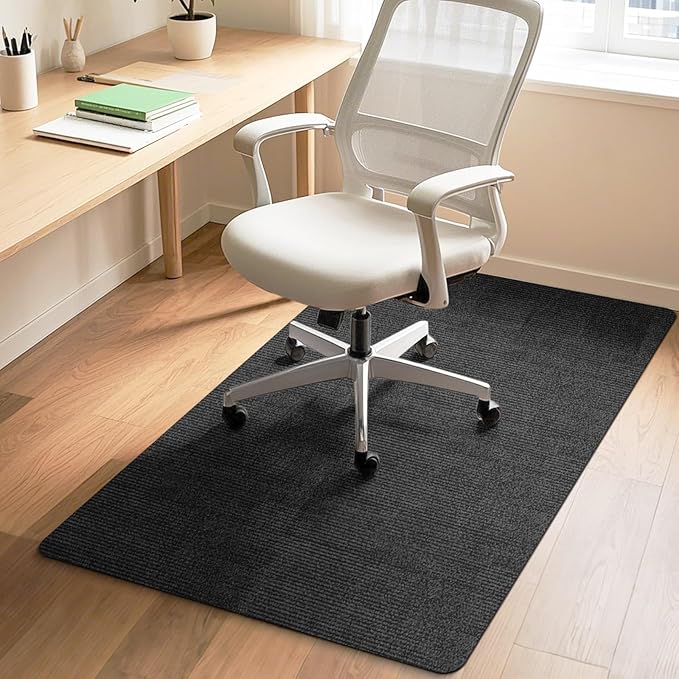 Office Chair Mat for Hardwood and Tile Floor, Computer Chair Mat, Non-Slip Floor Protector, Under Desk Mat for Rolling Chair, Slate Black(48"x36")