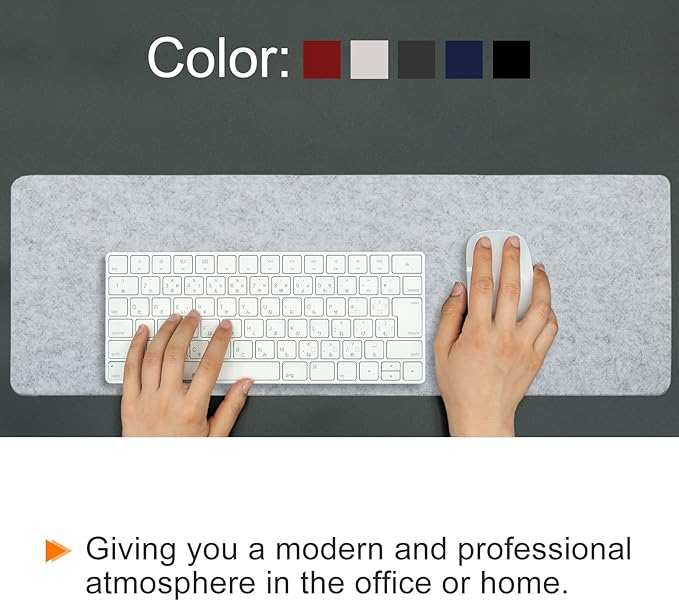 PATIKIL 24"x12" Desk Mat Protector, Felt Dual Side Desktop Pad Writing Mat for Office Home, Black