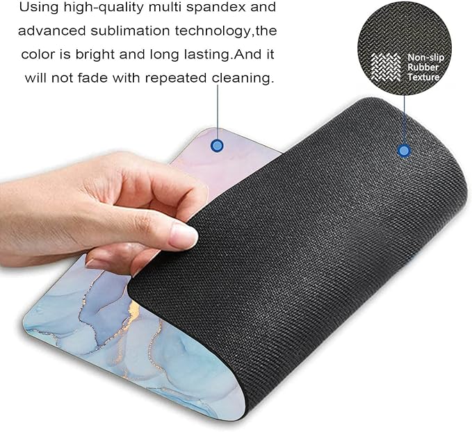 Mouse Pad, Blue Marble Mouse Pad, Mouse Mat Square Mouse Pad Non Slip Rubber Base MousePads for Office Laptop Pretty Marble, 9.5"x7.9"x0.12" Inch