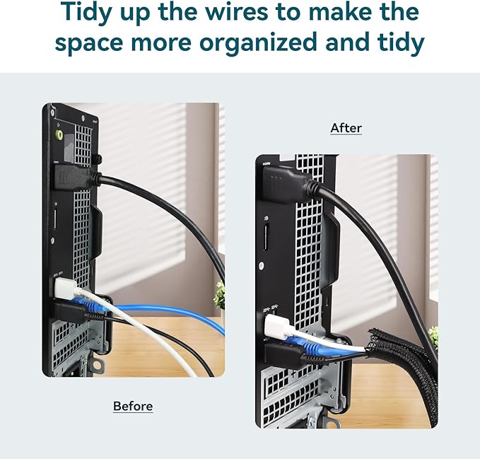 Wire Loom Tubing, 10ft Split Braided Cable Management Sleeve, Flexible Mesh Cord Protector Cable Sleeve for TV Computer (Black, 1/2")