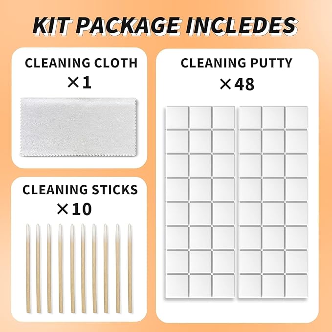MOLOPPO Cleaning Putty, Phone Cleaning Kit, Remove Ear Wax&Dirt&Gunk from Device's Small Crevices, for AirPod Cleaner Kit for Airpods Charging Case/Headphones/Phone/Electronics（White）