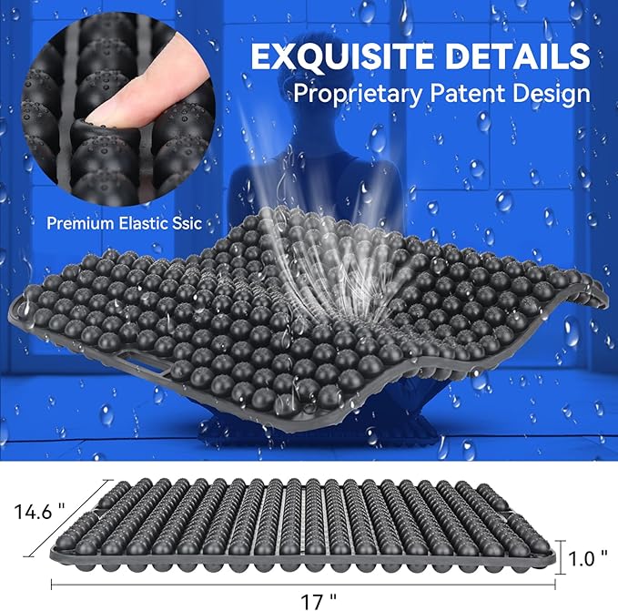 Seat Cushion for Long Sitting Hours on Office & Home Chair, with 3D Non-Slip for Office Chair Cushions, Car Seats, Airplane Seat, Wheelchair, Desk Chair,Cushion Lab, Long Trips (Black)