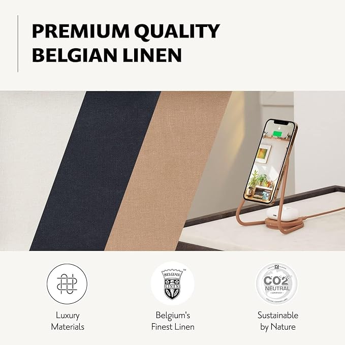 COURANT MAG:2 Wireless Charging Stand - Belgian Linen, 2 in 1 Multi-Device Charger - Magnetic Stand for MagSafe iPhones 16, 15, 14, 13, 12 with Charging Base for AirPod Cases, (Forest)