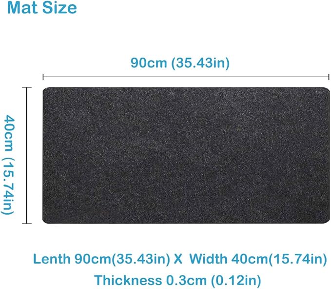 Large Felt Desk Pad Desk Protective Computer Pad Minimalistic Felt Anti-Slip Desk Mat for Keyboard and Mouse 35.43''X15.74''/90x40cm (Dark Gray)