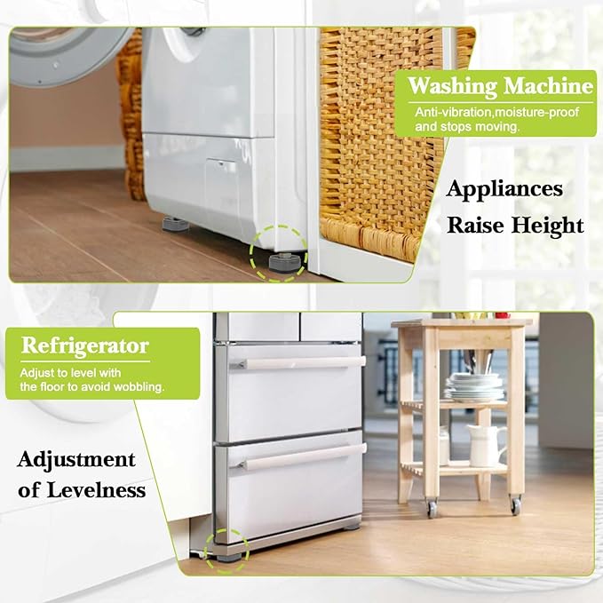 8 Pack Furniture Risers 3 Inch, Adjustable Bed Risers Heavy Duty for Table Desk Couch Chair Sofa Cabinet Bed Legs Dorm, Square Stackable Bed Raisers Blocks Lift Height 1", 2",3"or 4", White