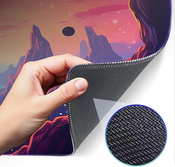 Gaming Mouse Pad, Non-Slip Rubber Base, Stitched Edges, 31.5x11.8 Inch Large Mouse Pad for Desk, Computer, Laptop, Office, (Planet Universe)