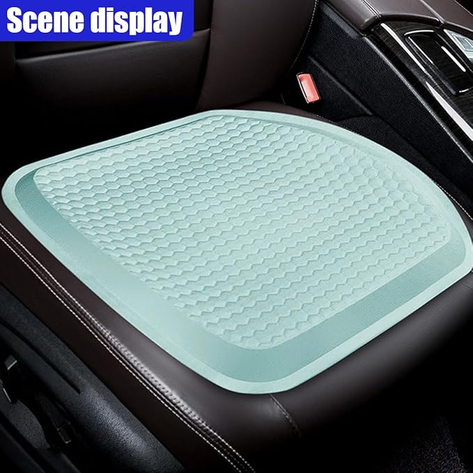 Gel Car Seat Cushion, Non-Slip & Breathable Automotive Chair Protector Pad, Comfortable Cooling Car Interior Seat Mat Accessories Universal for Sedans, SUV, Truck (Blue)