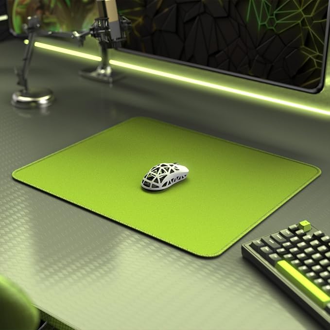 ATTACK SHARK CM02 Gaming Mouse Pad for Esports Speed Large Mouse mats for Desk Waterproof Surface Stitched Edges and Anti-Slip Rubber Base Size L Laminate 17.72” x 15.75” x 0.16” Green