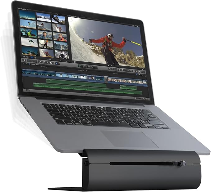 Rain Design iLevel2 Adjustable Height Laptop Stand (Patented) (Silver) (Black)