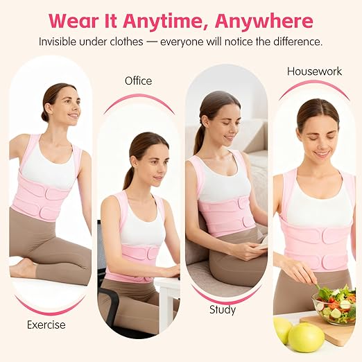 Posture Corrector for Women & Men, Adjustable Back Brace with Shoulder Straightener & Lumbar Support for Upper & Lower Back Pain Relief, Spine Support, Hunchback & Scoliosis, Black, Small