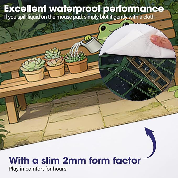 Large Extended Mouse Pad with Stitched Edges (35.4”x15.6”) - Waterproof Desk Mat, Non-Slip Rubber Base for All-Desk Coverage, Perfect for Gaming, Office, and Home