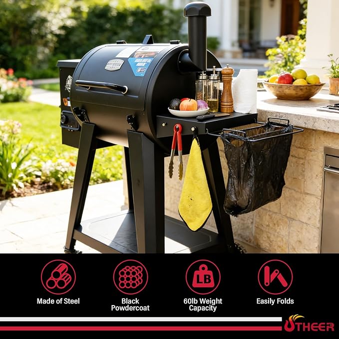 Heavy Duty Serving Tray Side Shelf for Pit Boss 700 820 Series pellet grill, Easy-Check Fit Accessory for Outdoor Cooking or Use