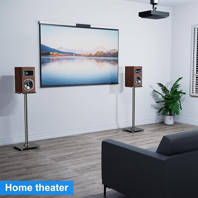 MOUNTUP Universal Speaker Stands Pair for Surround Sound Home Theater, 31" Height Floor Speaker Stands Max 22LBS, Bookshelf Studio Satellite Speakers Fit Klipsch Polk Yamaha, Non Slip Pad Easy Install