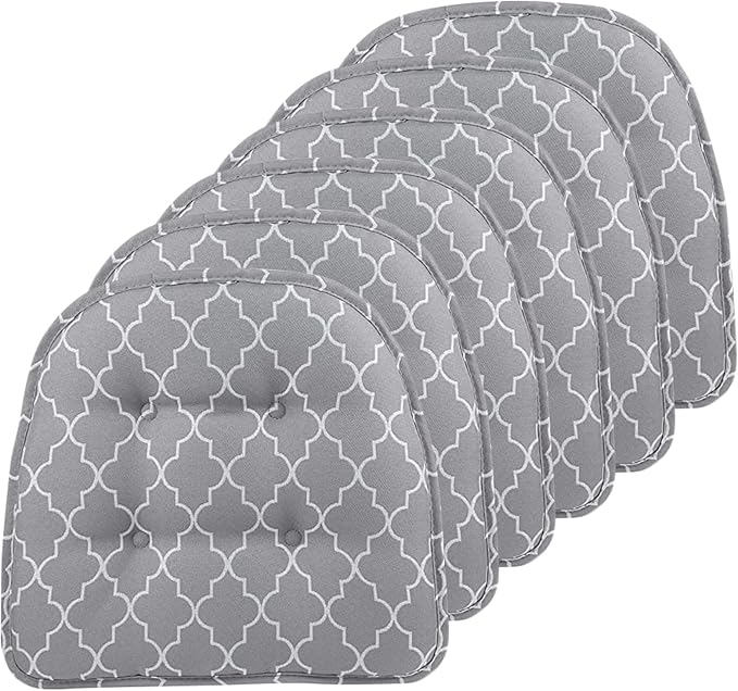 Non-Slip Chair Cushions, Assembled in USA, U-Shaped Skid-Proof Seat Pads for Dining Room, Kitchen, Office, 15"x16"