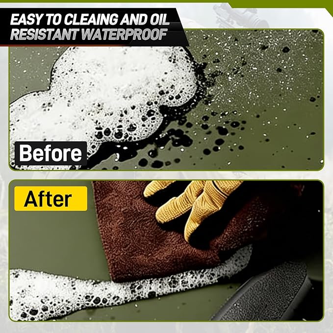 Gun Cleaning Kit with Mat, 35"x12" Rifle Shotgun Cleaning Mat Anti-Slip PP Material with Gun Cleaning kit, Magnetic Maintenance Mat with Organizer Parts Tray,Protective Workbench Mat for Gun Cleaning