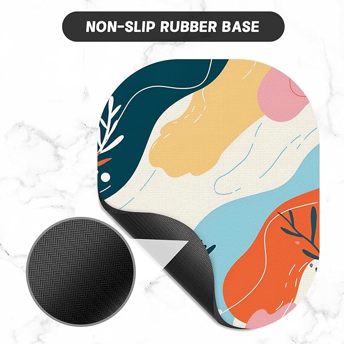 Small Mouse Pad, 6 x 7 Inch, Oval Mini Mouse Pad with Non-Slip Rubber Base for Laptop Wireless Mouse Keyboard Tray Mousepad, Abstract Figure