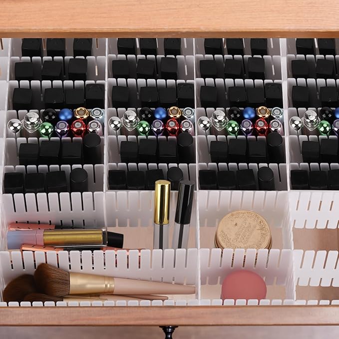 20Pcs Drawer Organizer Dividers 17"x2.8" Adjustable Storage Organizer Separator for Socks, Underwear, Makeup, Kitchen, Dresser