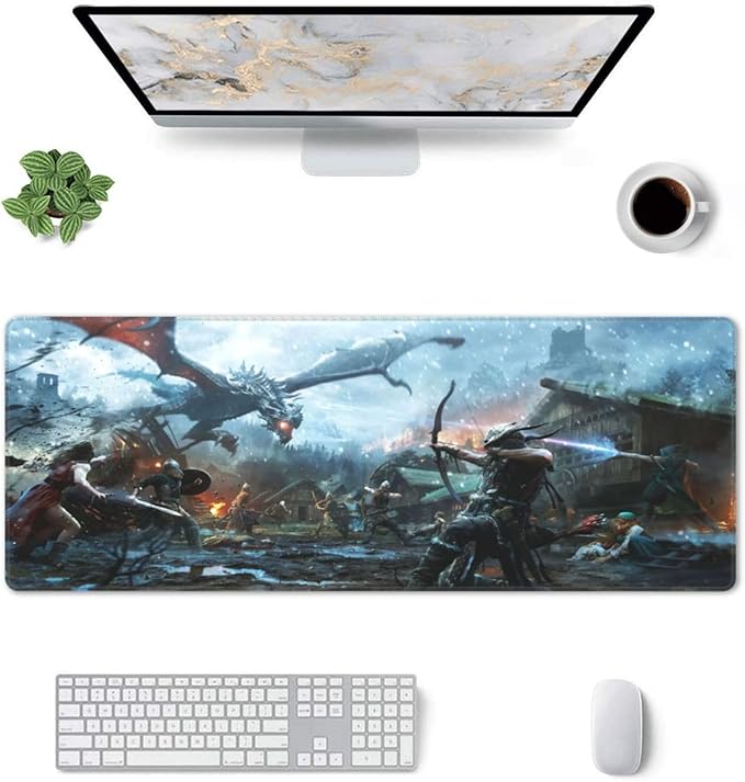 Generic Mouse Pad Non-Slip Rubber Base Mouse Pad Waterproof Desk Writing Mat for Office Home 12x31.5in, Black3