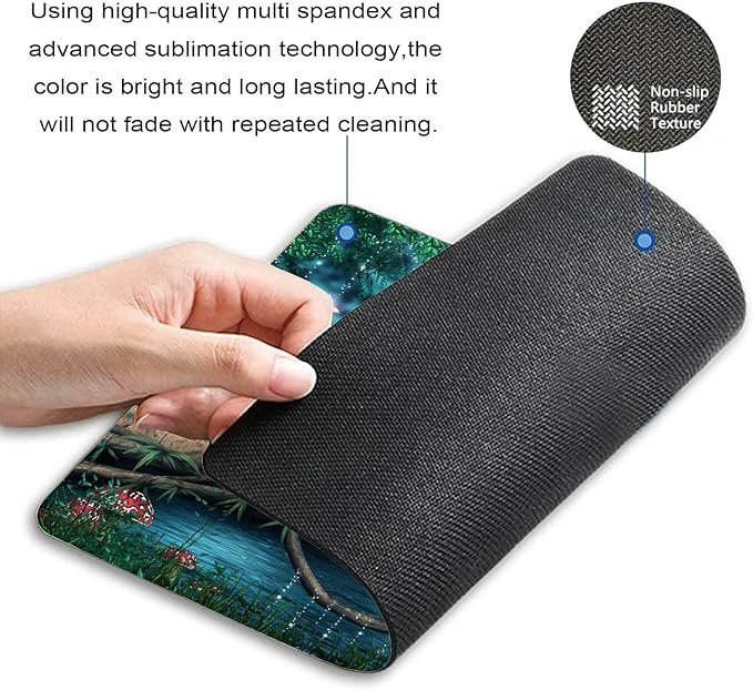 Mouse Pad, Enchanted Pond Mouse Pad, Washable Square Cloth Mousepad for Office Laptop, Non-Slip Rubber Base Mouse Pads for Wireless Mouse, Computer Mouse Pads for Desk