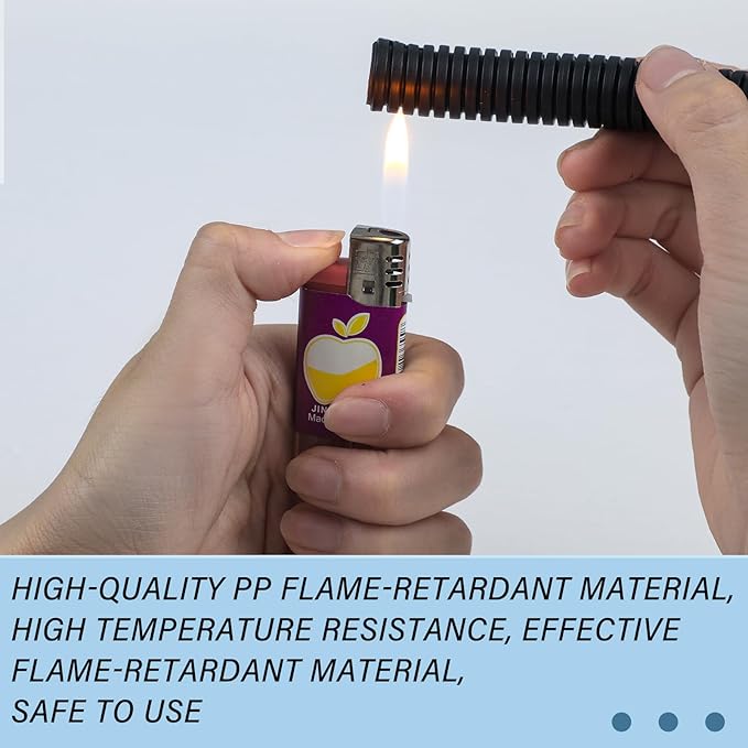 Kanayu Split Wire Loom Tubing Flame Retardant Wire Covering High Temperature Cable Sleeves Split Protector Cable Conduit for Industrial Electrical Automotive Marine(1/4''-100 ft,Black)