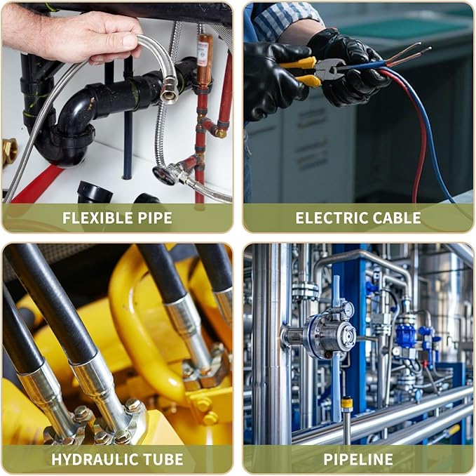 5/16" Nylon Braided Cable Sleeve for Hydraulic Cord Tig Welding Cable Cord Audio Video Cable Management, Wire Loom Cord Wrap Wire Sleeve Protector from Cat Dog Chewing (Green, 10FT)