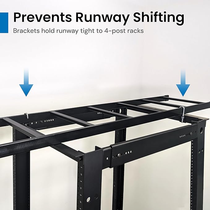 ICC Cable Runway Relay Bracket Kit – 2-Post Rack | Steel, Black Powder Coat, Rack Connection
