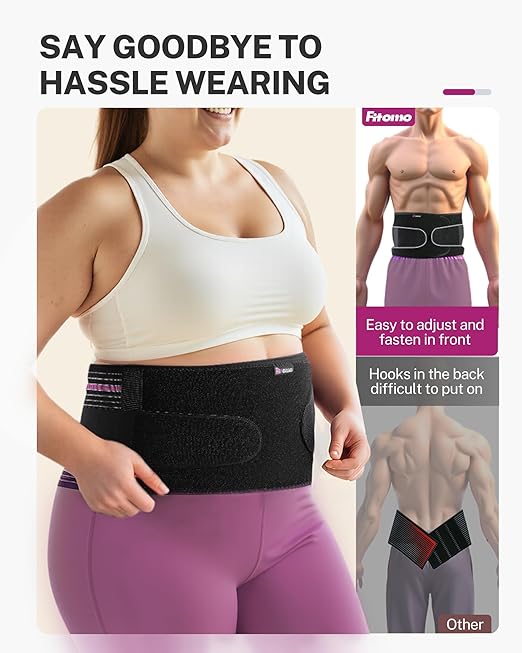 Front-Wearing Umbilical Hernia Belt, Unisex, 3D Dome-Shaped Hernia Support Pad, Adjustable with Removable Pads & Extra Straps for Abdominal Pressure, Lumbar Support, Skin-Friendly & Discreet