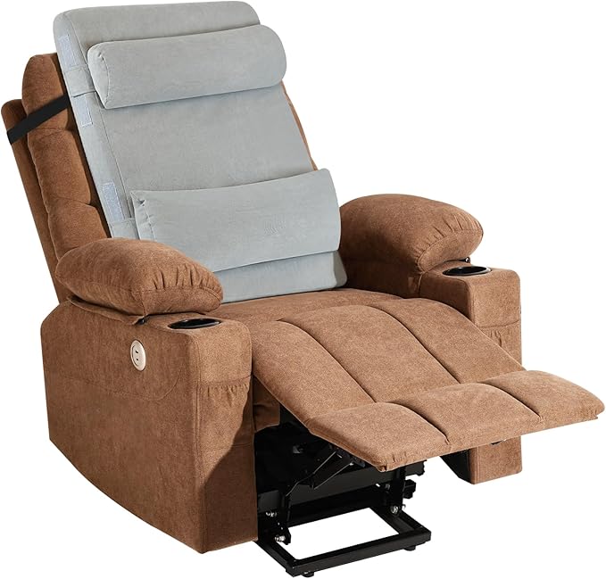 2-in-1 Neck & Lumbar Support Pillow with Adjustable Height and Ergonomic backrest Design, Suitable for recliners, Sofas, high-Back Rocking Chairs, Relieve Back Pressure.