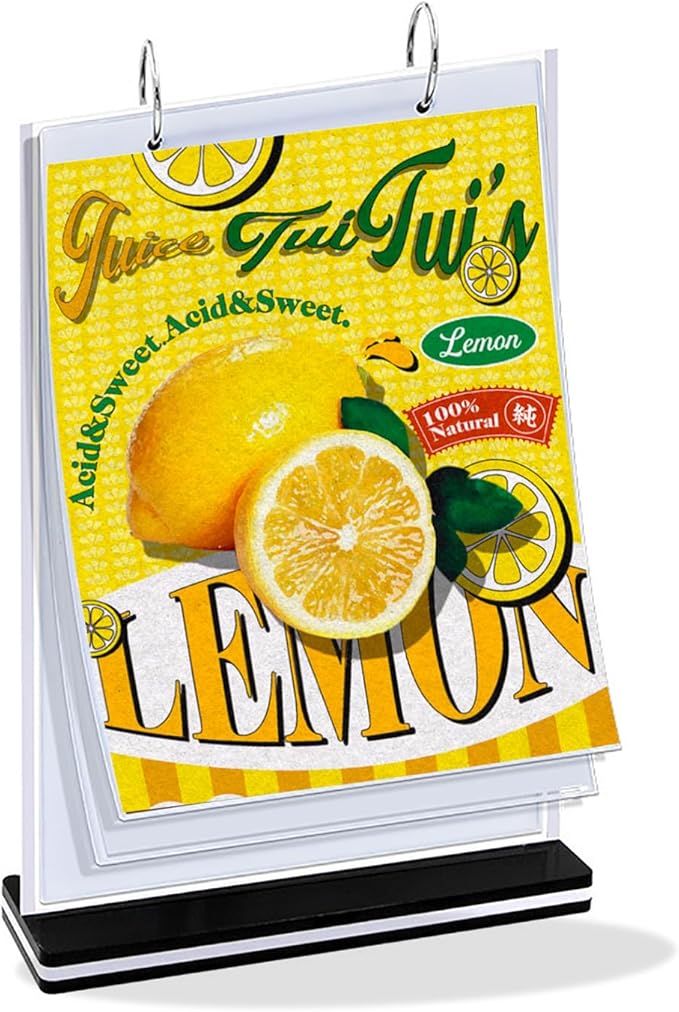 A4 T-Shaped Multi-Page flip Acrylic Sign Holder 6 Pages(12 Sides) menu/Photo/Advertising/Drink Display Stand 8.5x11inches