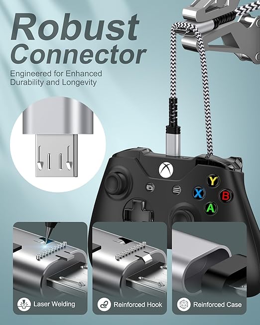 Micro USB Cable Fast Charging for Kindle Fire, Kids PaperWhite, E-Reader, PS4 Slim/Pro, 4, Xbox One S/X Controller, Kindle Fire Stick, Game Power Supply, Android Power Cargardor USB B Cord - 6Ft