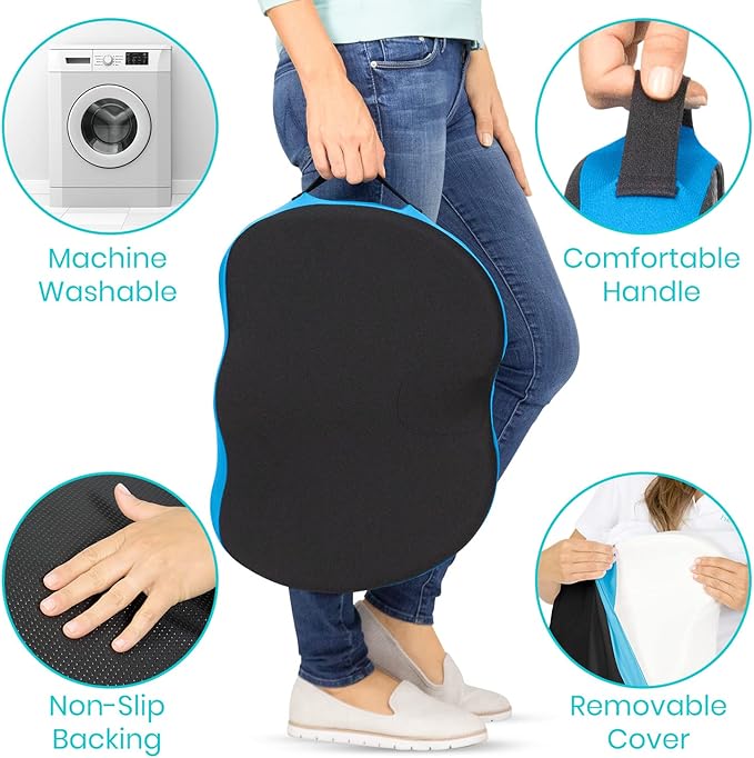Vive Tailbone Pain Relief Cushion - Memory Foam Seat Pillow for Wheelchairs - for Sciatica, Coccyx, Back Pain, Pressure Relief - Comfort for Long Sitting - Elderly Chair Cushion for Support