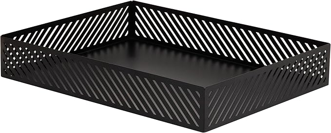 Mind Reader Metal Letter Size Paper Tray, Desktop Document Organizer with Non-Slip Pads, Office Desk Accessory Tray, Metal, Black