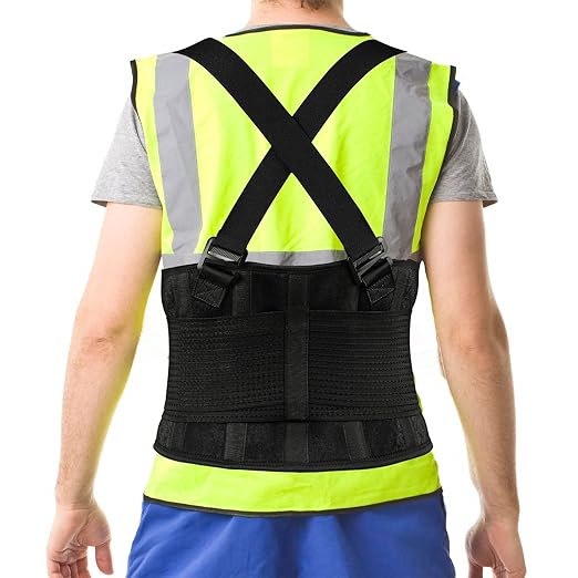 Back Brace for Lower Back Pain Relief - Back Support Belt for Women and Men,Adjustable Removable Suspender Straps,Lower Back Belt for Heavy Lifting Work,Moving and Warehouse Jobs 3XL/4XL(45"-53")
