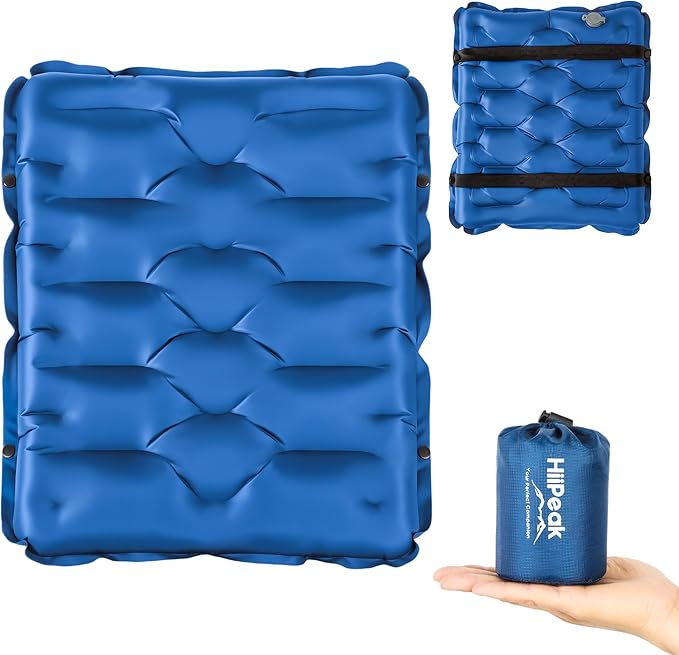 HiiPeak Inflatable Seat Cushion, Lightweight Stadium Seat Pad Camping Air Seat Cushion for Bleachers Backpacking Hiking Airplane Office Car Sports Events Concert