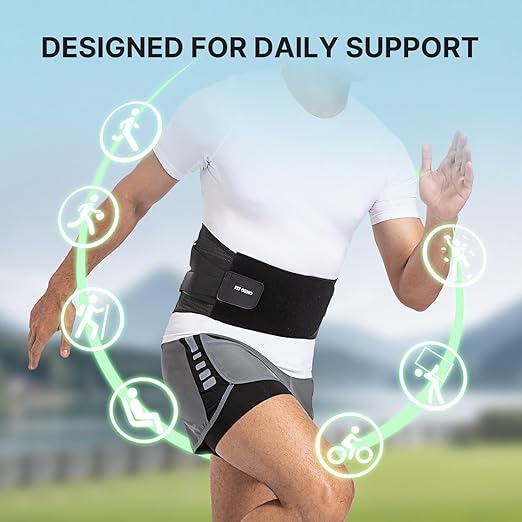 Fit Geno Back Brace for Lower Back Pain Men & Women: Adjustable Lumbar Support Brace for Pain Relief - Breathable Waist Belt for Comfort - XS/S