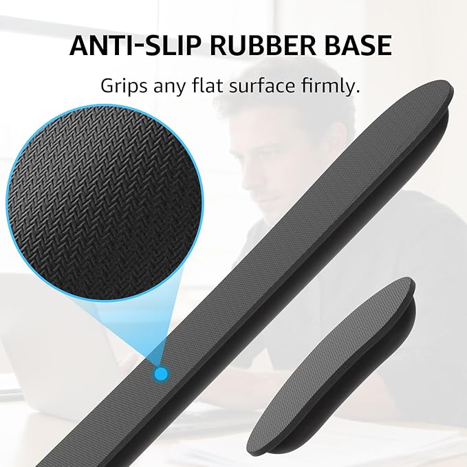 KTRIO Ergonomic Keyboard Wrist Rest and Mouse Wrist Rest Set, Memory Foam Wrist Support Pads for Typing, Gaming, Office & Home Use, Non-Slip Comfortable Design, Black