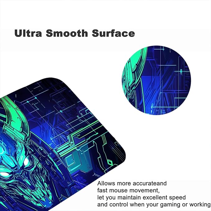 Japanese Samurai Mask Desk Mat Futuristic Fantasy Mask XL Mouse Pad Large Mousepad Extended Laptop Keyboard Mat Gaming Desk Pad Mouse Mat 31.5"x11.8" Office Computer Keyboard Laptop Home