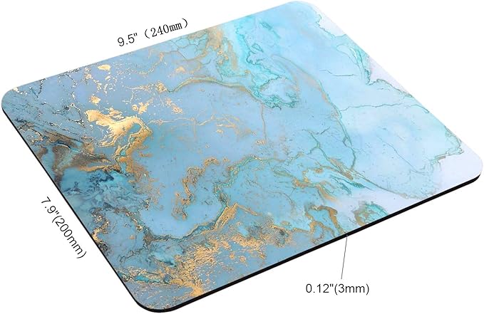 Colorful Marble Waterproof Anti-Slip PU Leather Desk Mouse Mat Pad PC Laptop Office Computer Home Mice Mat Stylish Office Gift 9.5"x7.9"x0.12" Inch(240mm x 200mm x 3mm)