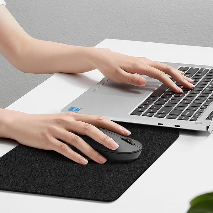 Leather Desk pad Protector, Office Mat, Large Mouse Mat, Non-Slip PU Leather Blotter, Laptop Desk Pad,Waterproof Laptop Computer Desk Keyboard Mat for Office/Work/Home/Decor (Black, 11in*8in)