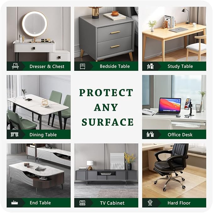 Clear Plastic Tablecloth Coffee Dining End Table Protector Countertop Wood Marble Furniture Topper Tabletop Protection Desk Pads PVC Vinyl Polyester Rectangle Table Cover Water Resistant 30x56 Inch