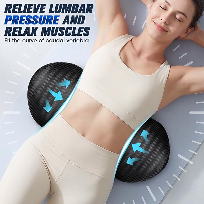 Lumbar Support Pillow,Ergonomic Memory Foam lumbar pillow for chair and Bed ,lower back support pillow for couch,Lower Back Pain Relief and Spine Support,lower Back Pillow,Car Seat Couch-Black